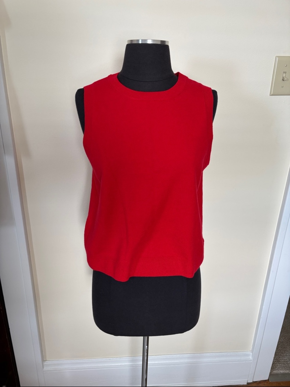 A new day Sleeveless Red Knit Sweater Tank Top